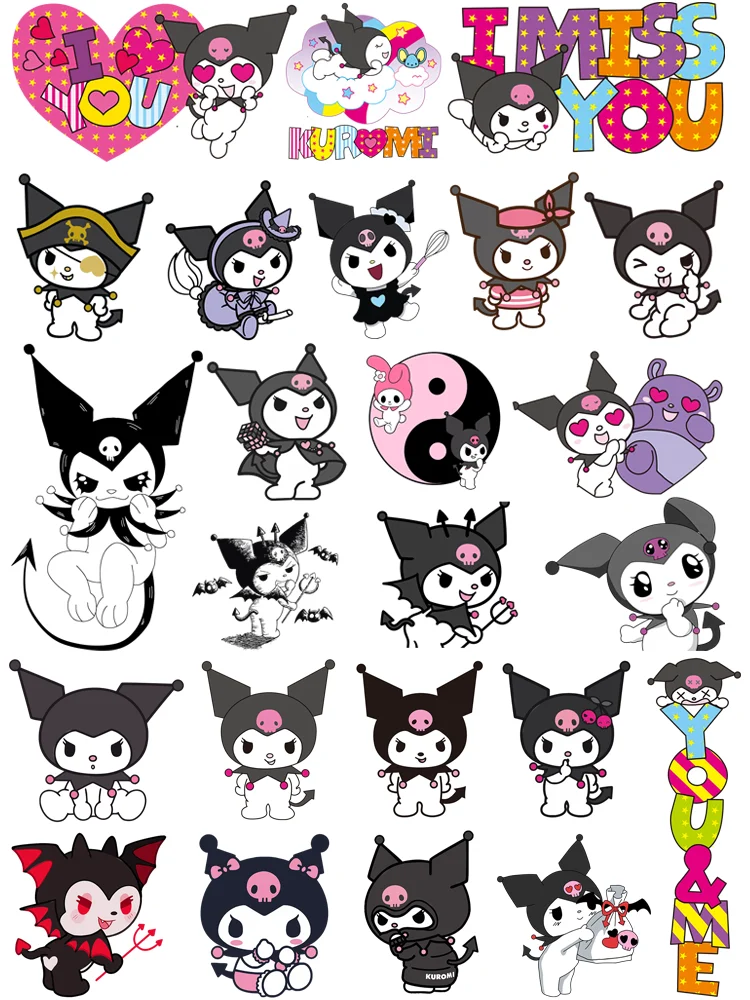 Kuromi clothes stickers Iron-on transfers for clothing kids clothing/hat/bag printing custom patch