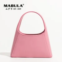 mabula elegant pink top handle purses for women triangle design faux leather crossbody bag simple small tote handbags for phone