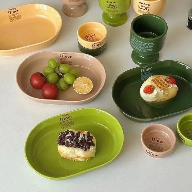 Керамическая тарелка для дома Западная круглая обеденная креативная