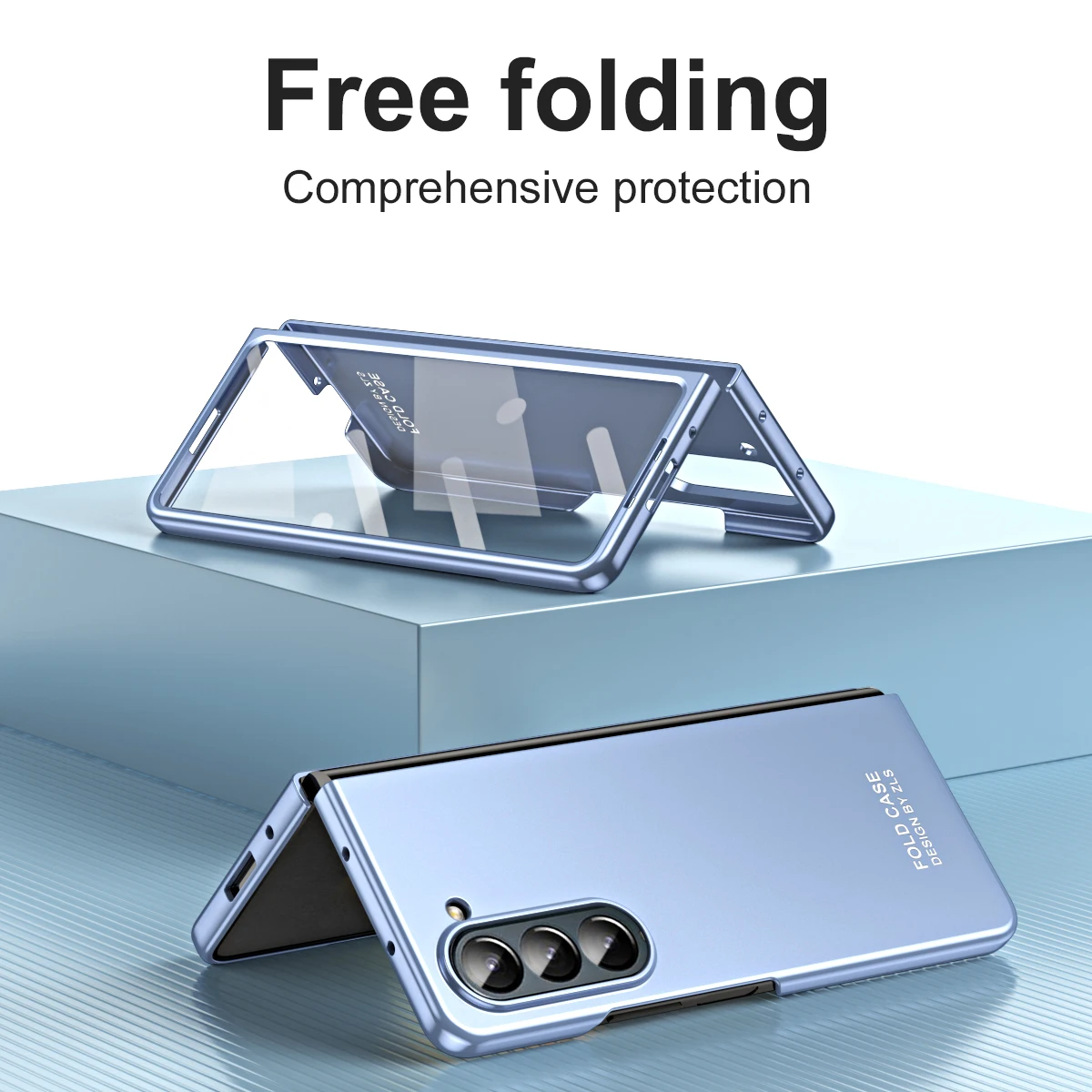 For Samsung Galaxy Z Fold 5 Case Shell Film Integrated Electroplating Smooth Folding Hinge Shockproof Hard Cover With Pen Slot