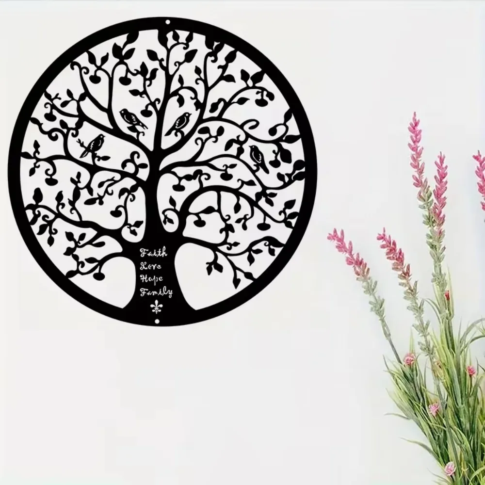 Современный Металлический Настенный Декор С Черной Линией И Дизайном Древо