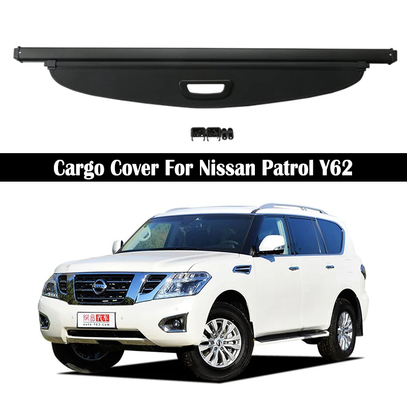 Trunk Cargo Cover For Nissan Armada Patrol Y62 2011-2021 Security Shield Rear Luggage Curtain Partition Privacy Car Accessories