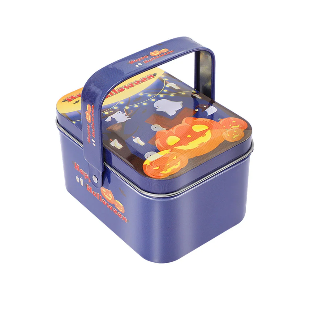 

Box Cookie Candy Tins Tin Treatgifttinplate Boxes Giving Metal Lids Decorative Or Empty Trick Handle Handheld Jar Rectangular