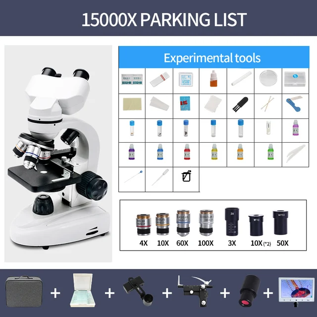 Профессиональный бинокулярный микроскоп jingleszcn 50X-15000X