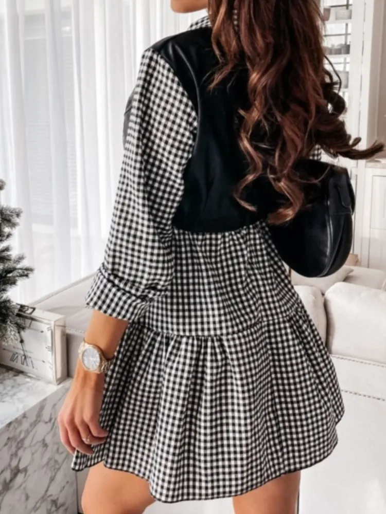 Женское патчворк платье полиэстер