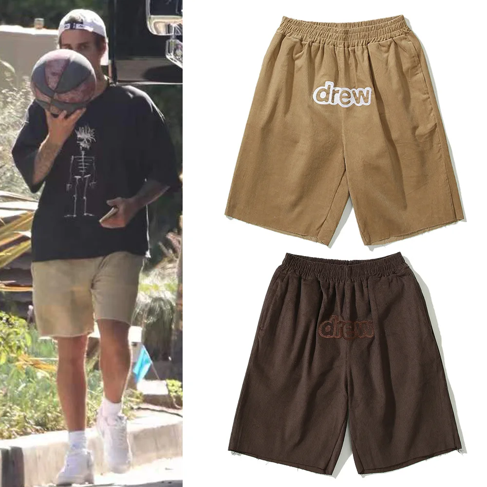 2023 Kanye West summer new corduroy shorts high street tide brand work casual pants men and women five pants