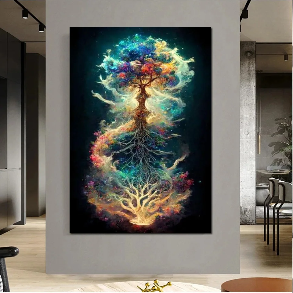 

5D алмазная живопись, абстрактная картина с деревом жизни, Набор для вышивки крестиком, алмазная вышивка стразы, мозаика, ручное украшение для дома