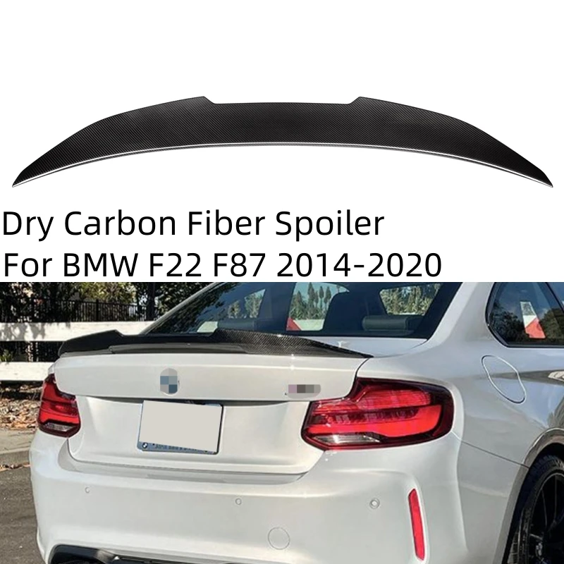 

Для BMW 2 серии F22 F87 M2 Coupe 2014-2020 PSM стильная Задняя Крышка багажника спойлер крыло сплиттер губа сухое углеродное волокно вид клапан отделка