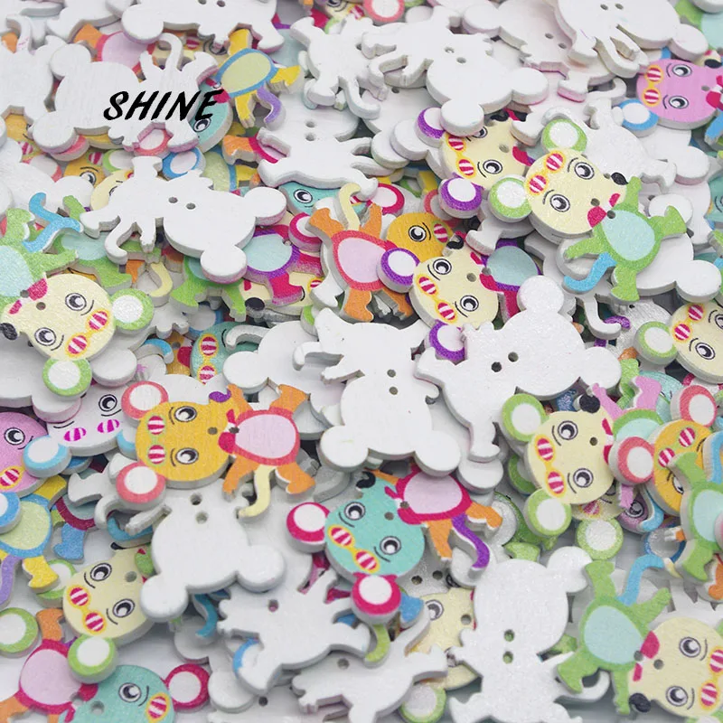 Деревянные пуговицы для шитья скрапбукинг мышь с 2 отверстиями 31x25 мм Costura W10023 |