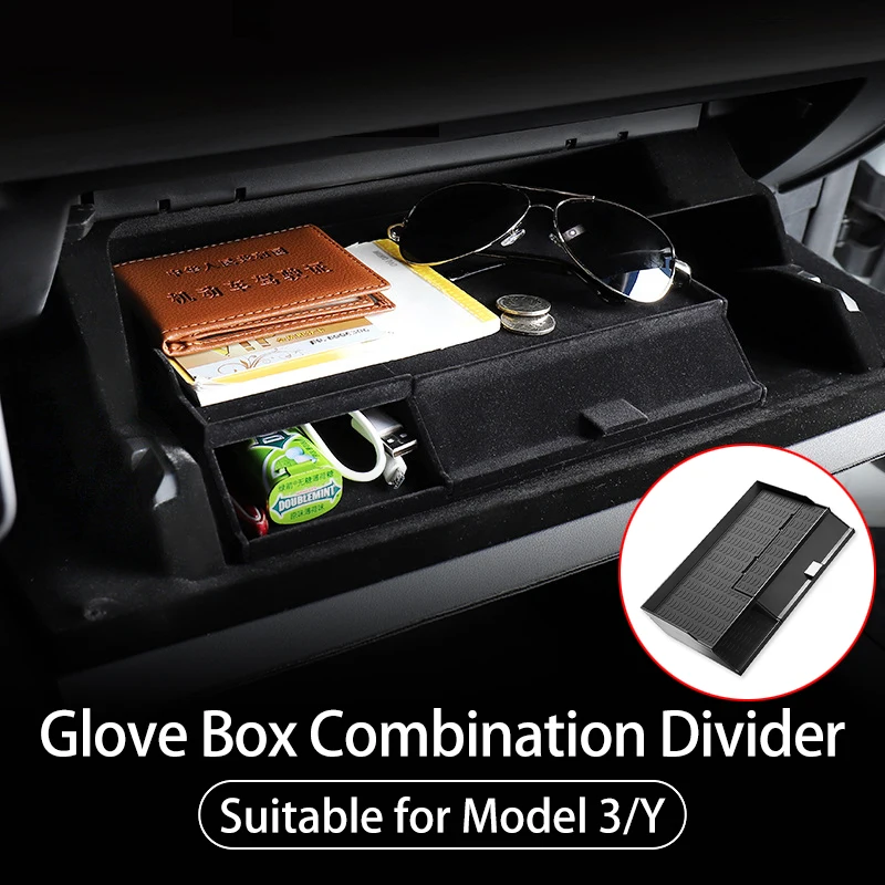 

Car Storage Box Center Armrest Hidden Box Cup Holder Interior Organizer Car Accessories For Tesla Model 3/ Model Y