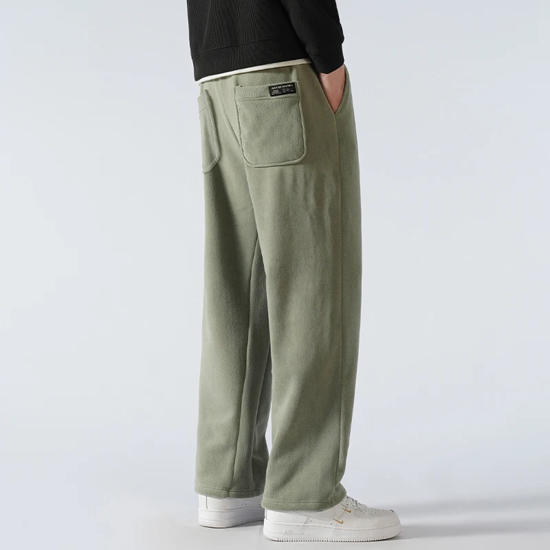 Новые зимние теплые спортивные штаны из плотного флиса мужские утолщенные