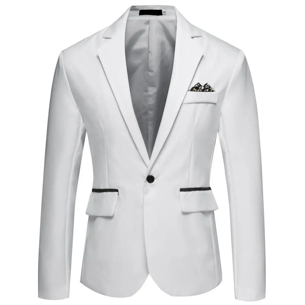 

Suit Jacket Simple Men Blazer Casual Handsome Stylish Long Sleeve Slim Suit Jacket