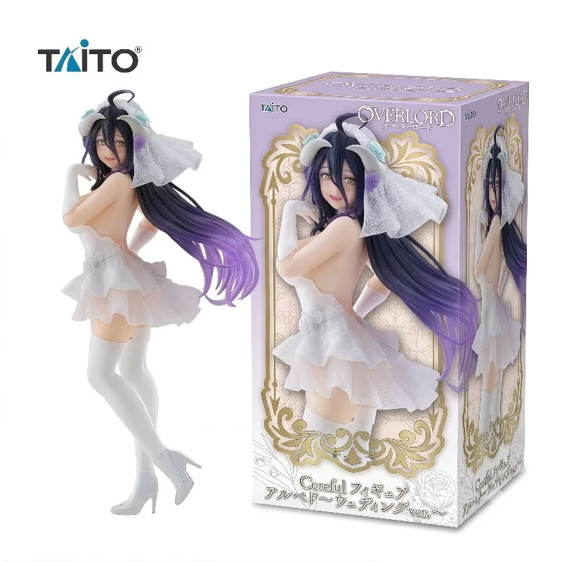 Фото В наличии 100% оригинальная фигурка Taito Coreful Overlord Albedo Wedding Ver. Аниме-фигурка из ПВХ для коллекционирования, украшение для рабочего стола, дома или комнаты, подарок. №1