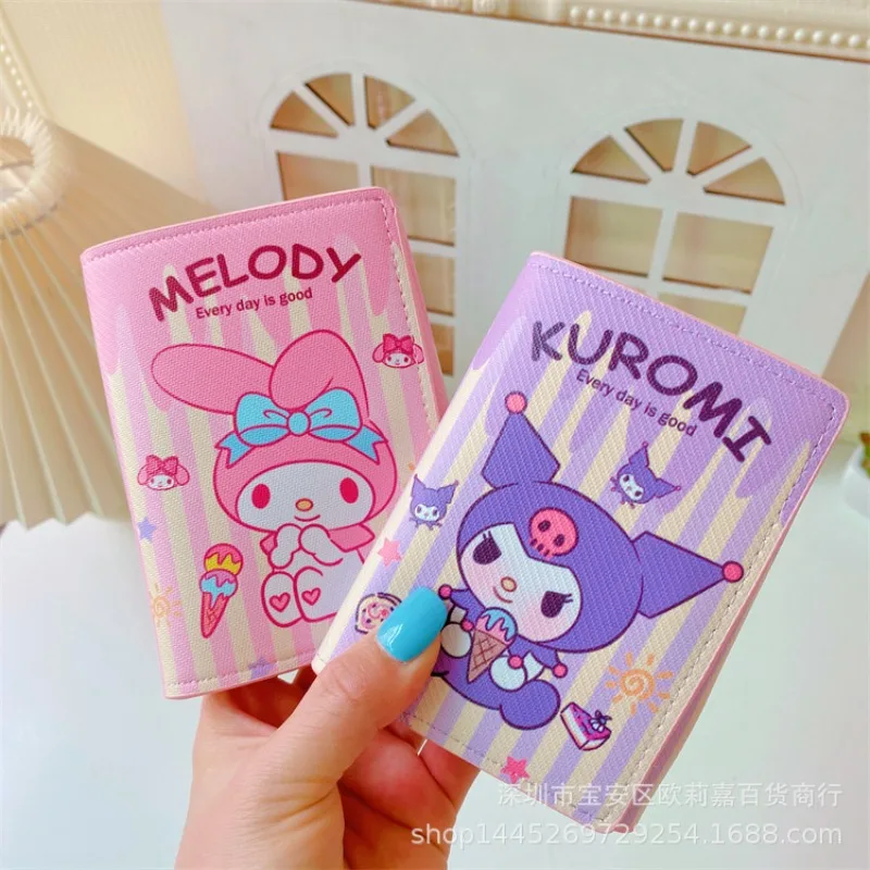 

Sanrio Cartoon Cute Kuromi Hello Kitty Wallet Short Small Wallet Card Bag Coin Purse Portable Pochacco Small Bag Birthday Gift