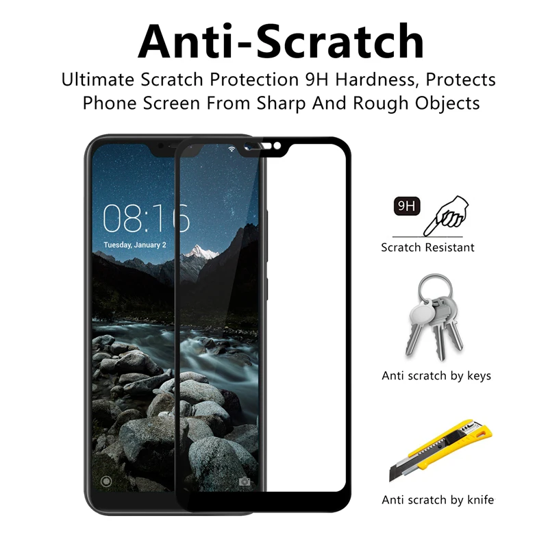 Tempered Glass for Xiaomi Mi 8 Lite Mi8 SE Mi5S Protective Glass on Xiomi Mi A2 Lite A1 Max 2 Screen Protector for Pocophone F1