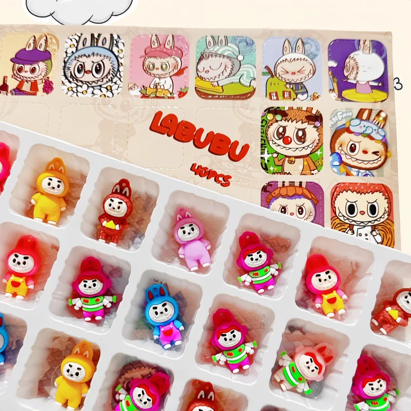 40 шт., кукла LABUBU, наряд с мультяшными отверстиями, детская фигурка из ПВХ ручной работы, милый кулон, орнамент, сюрприз, слепая коробка, подарок на день рождения для девочки (art.: 3920cb7bc9be8) - 3920cb7bc9be8