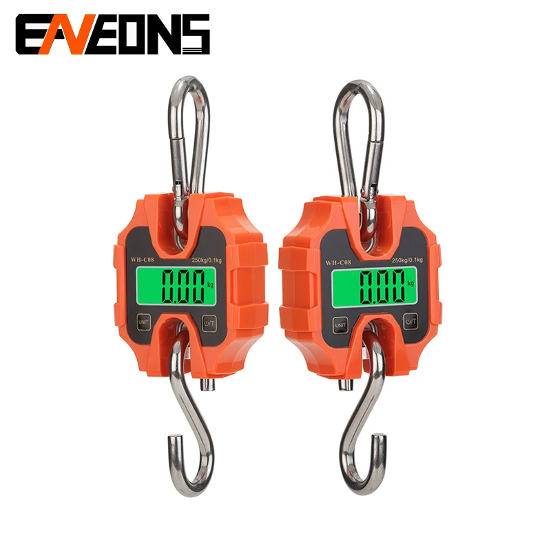 

Portable Digital Hanging Scale 250KG Stainless Steel Electronic Scale High Precision Mini Industrial Hook Scale Weighing Tools