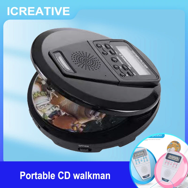 

Portable CD walkman external release repeater with speaker TF card U disk player leaning machine high fidelity speakers MP3 usb