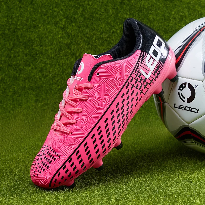 Boys And Girls Long Spike Soccer Shoes Unisex Broken Spike Soccer Shoes Youth Children Grass Training Soccer Shoes 31-45#