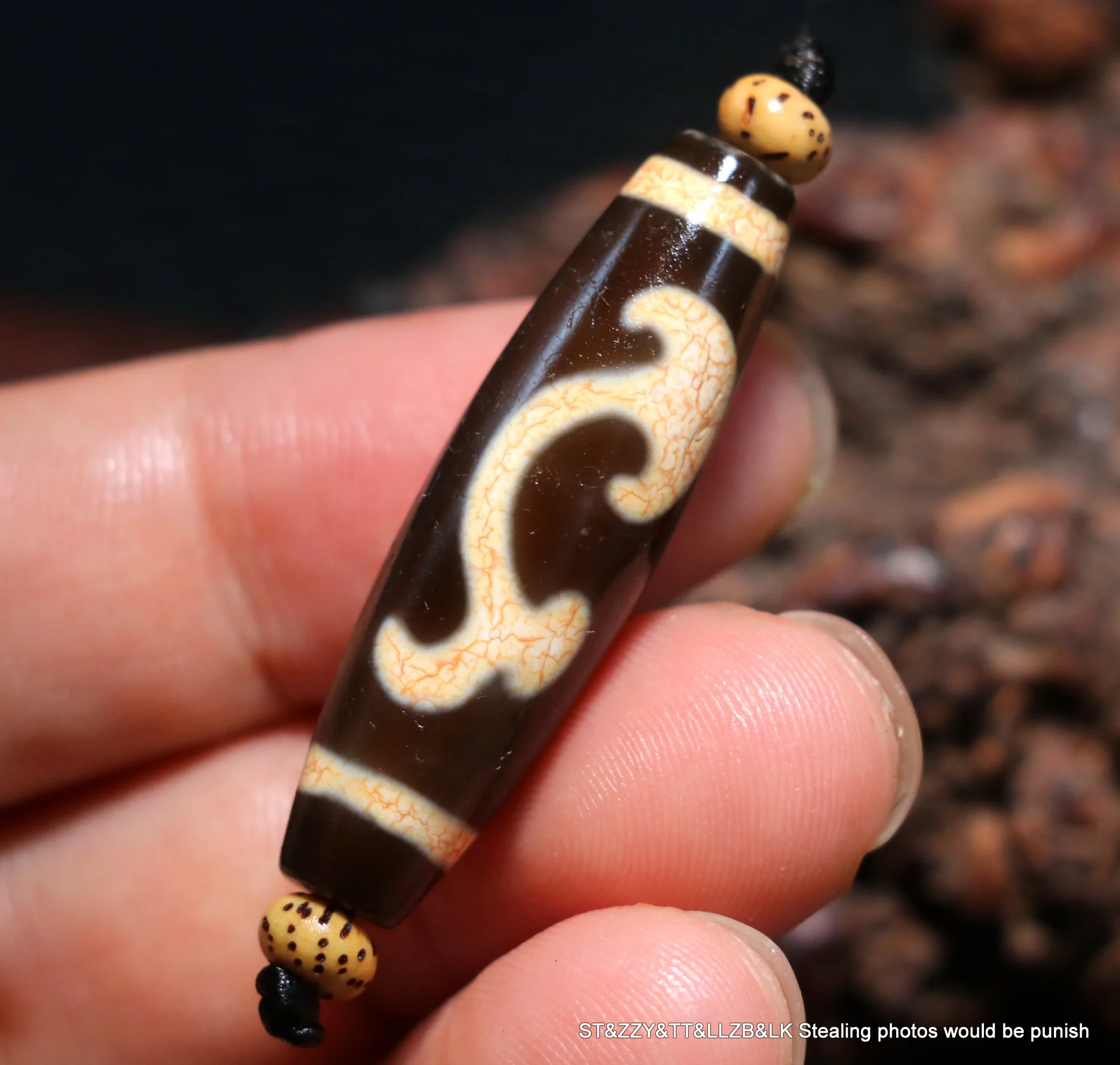 Energy Tibetan Top old Agate Oily Patina Ruyi As You dZi Bead Amulet For Jewelry LKbrother Sauces Top Quality