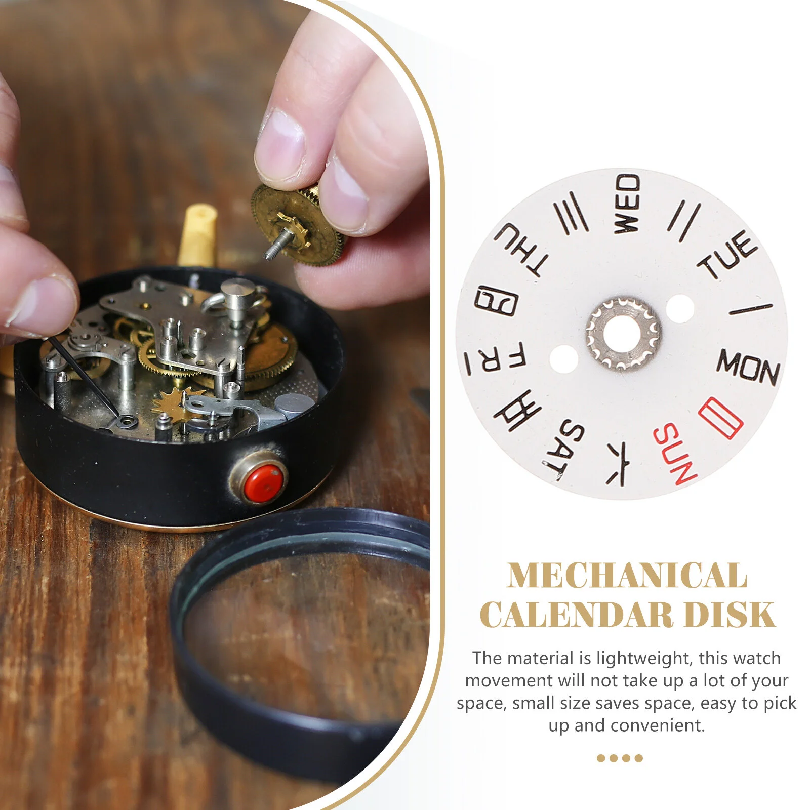 Calendar Disc White Accessories Lightweight Watch Week Dial Ring Repair Metal Replacement