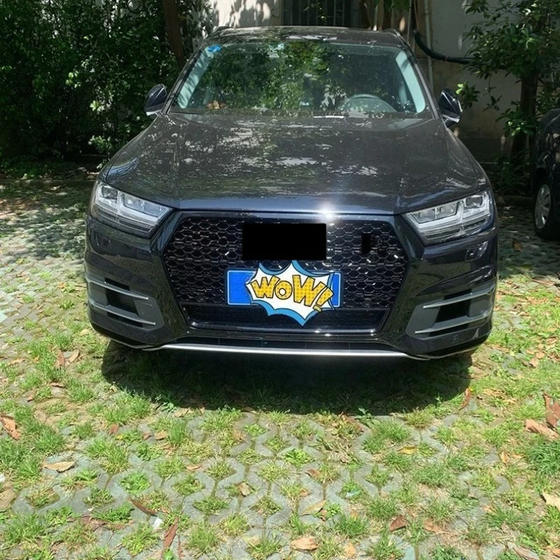 Фото Решетка переднего бампера для Audi Q7 SQ7 2015-2019: Обновленные гоночные решетки RSQ7, защитная сетка-соты для капота, аксессуары №3