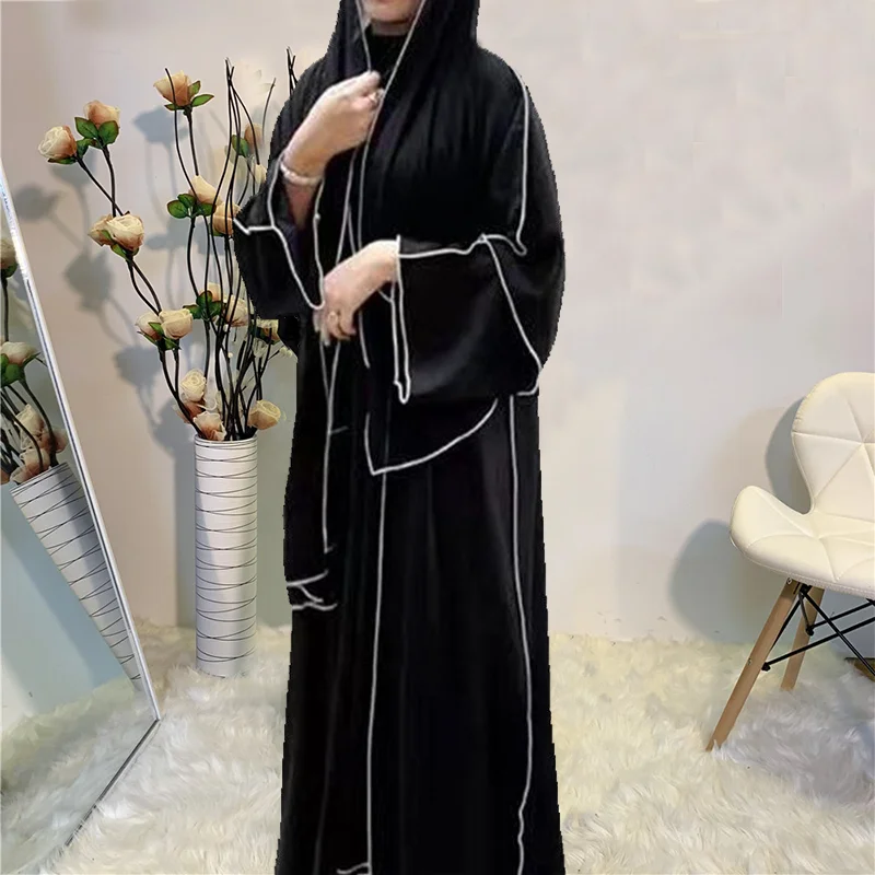 Abayas for Women Dubai Luxury Kaftan Ramadan Muslim Fashion Turkey for Eid Djellaba with Belt Hijia Islamic Abaya Femme Musulman