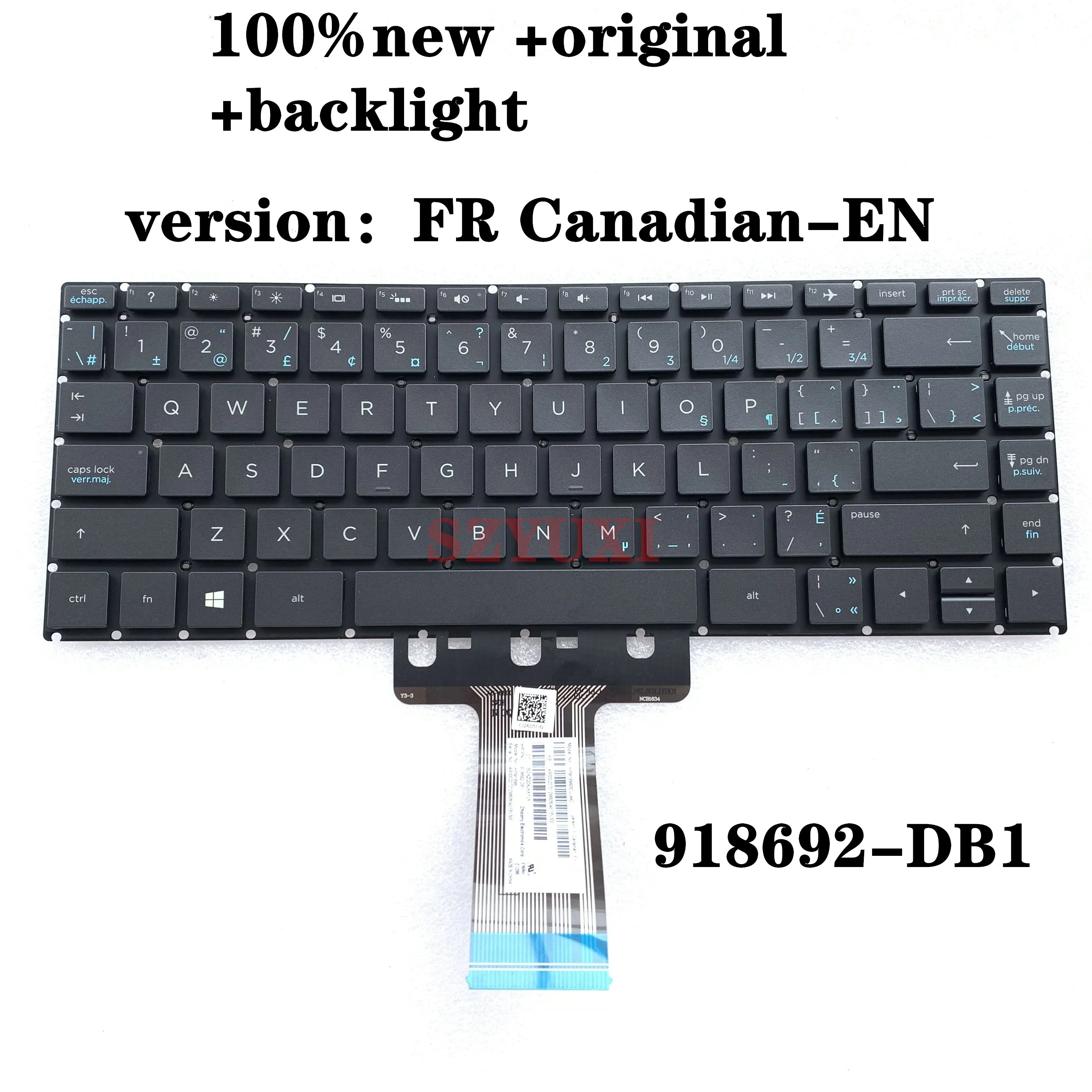 

New Canadian For HP Pavilion X360 14-BA 14T-BA 14M-BA 14-BS 14-BW 14-BF 14G-BR 240 G6 245 G6 246 G6 keyboard backlit 918692-DB1