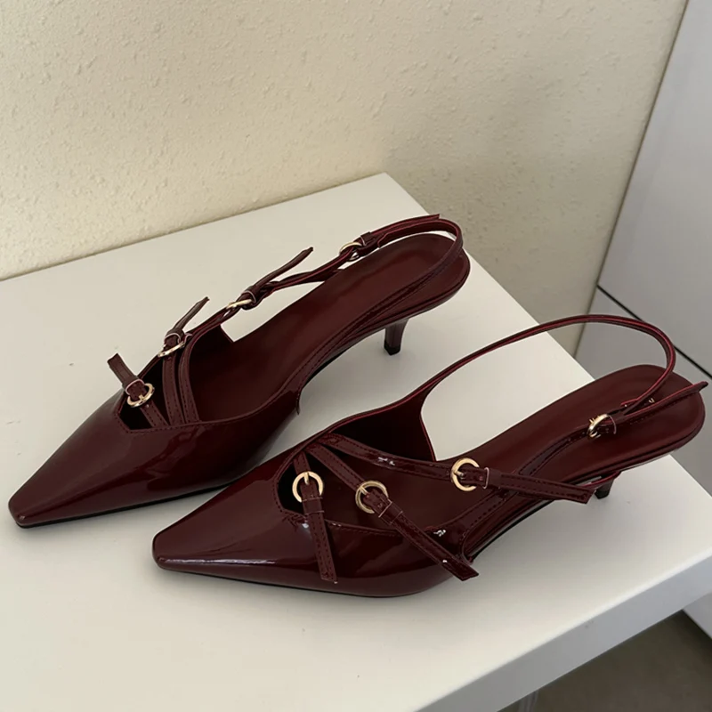 Модные дизайнерские женские туфли-лодочки с острым носком на тонком каблуке