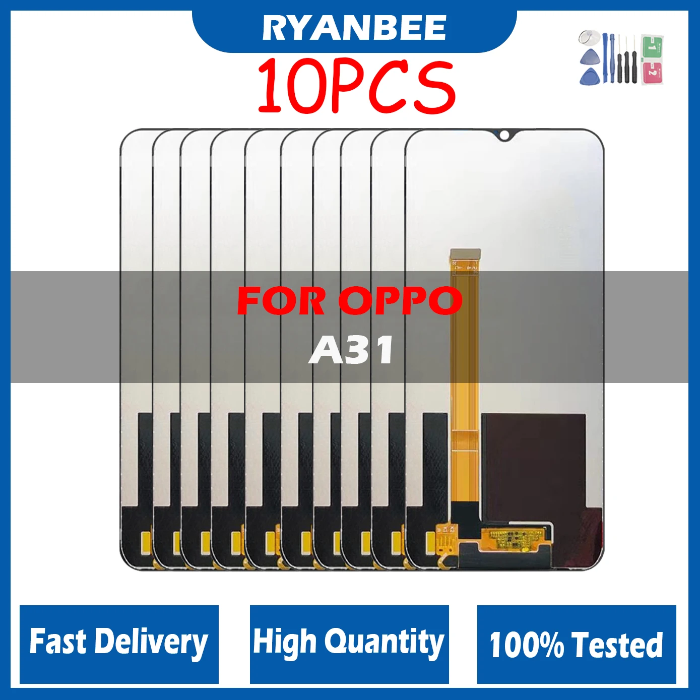 

10Pcs Original 6.5'' LCD For OPPO A31 2020 CPH2015 CPH2073 CPH2081 CPH2029 CPH2031 LCD display touch screen digiziter with frame