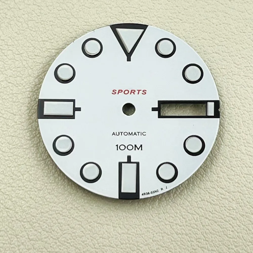 Modified watch accessories dial 28.5MM literal 3C luminous adaptation NH36A/NH36/4R36 heart abalone