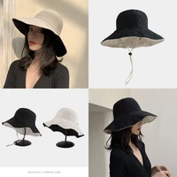 new double sided foldable bucket hat summer sun hat for women girls visor fisherman cap anti uv wide brim sunscreen hats caps
