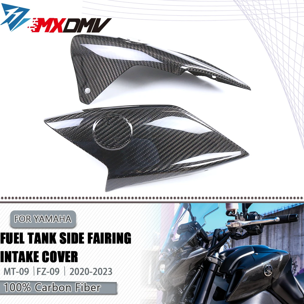 

3K Carbon Fiber Motorcycle Fuel Tank Side Fairing Intake Cover For MT-09 FZ-09 MT09 FZ09 2020 2021 2022 2023