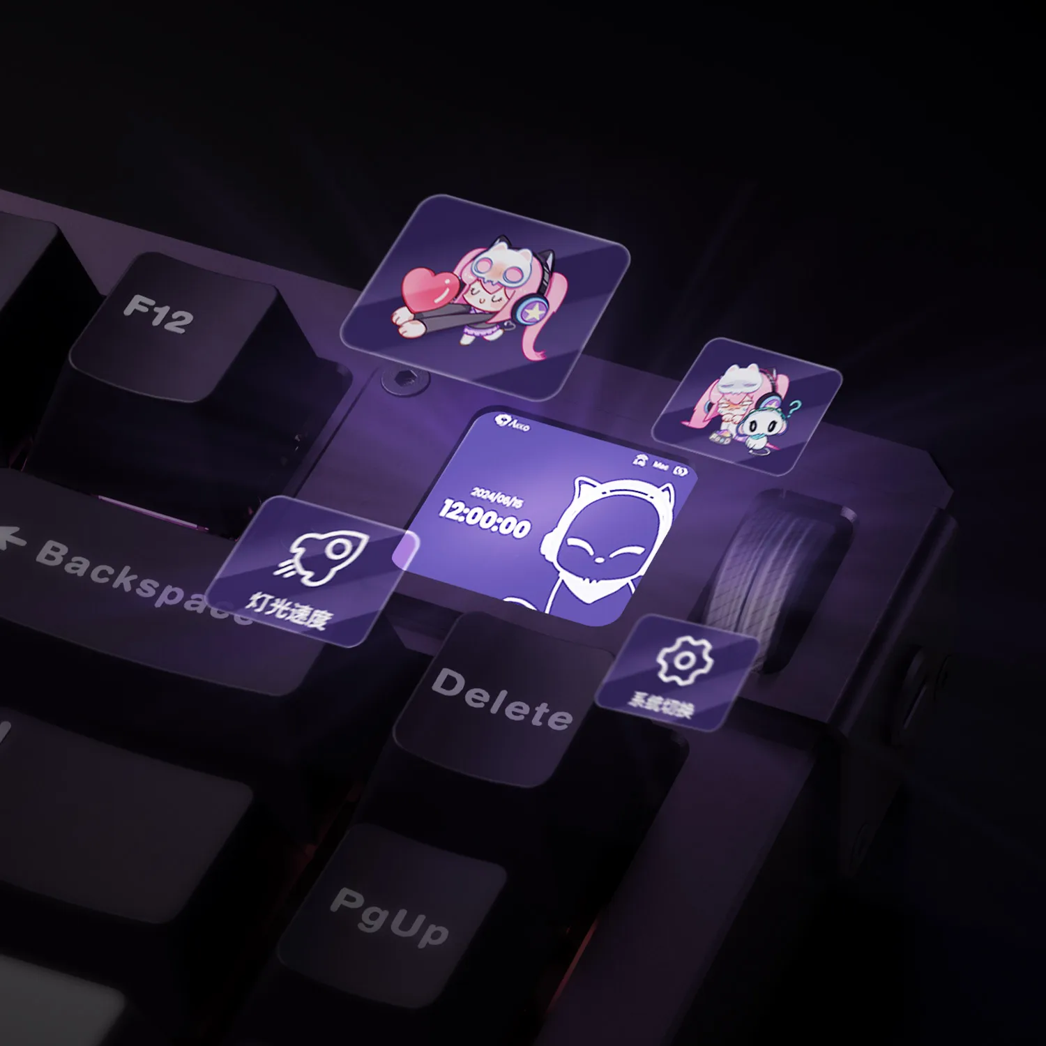 Фото Магнитная клавиатура Akko MOD007 V5 HE с экраном 75% быстрый триггер 0,005 мм 8K RGB игровая механическая клавиатура из алюминия с ЧПУ №2