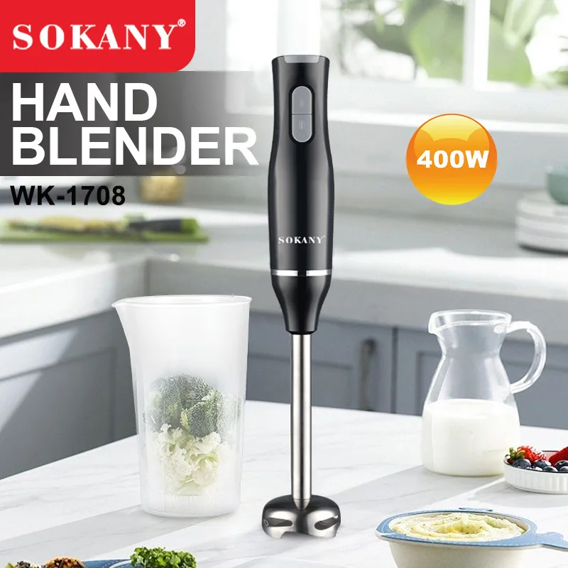 Immersion Blender Handheld, 400W Multi-Purpose Hand Blender, 2-Speed Stick Blender, 600ml Beaker