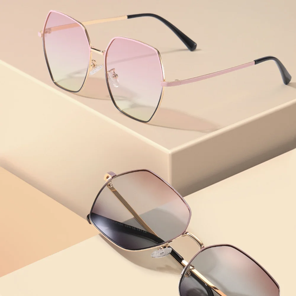 

Anti-Glare Polarized Sunglasses Functional Lens Polygonal Frame Outdoor Glasses Thin Metal Frame Sun Protection FS99