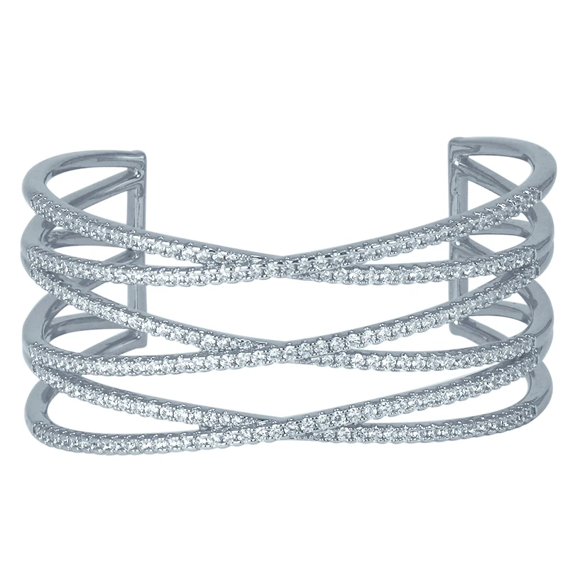 

Открытый браслет с бриллиантами, качественные дизайнерские ювелирные изделия из нержавеющей стали, винтажные модные роскошные браслеты, б...