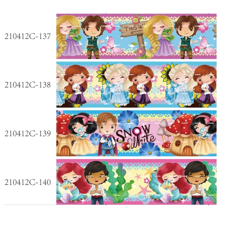 

Cute 25mm Disney Princess Cartoon Grosgrain Ribbon for Hairbow Printed DIY 10yards Craft Supplies Handmade Materials