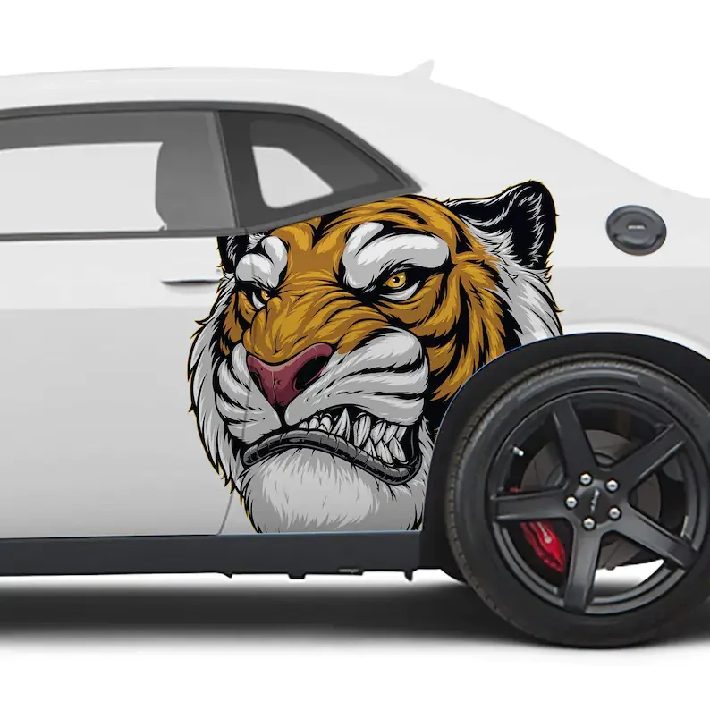 

Автомобильная наклейка Tiger Head I Livery, набор из 2 предметов, ограниченная серия, эксклюзивный дизайн и печать на премиум, виниловый