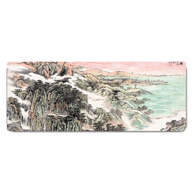 Chinese Painting Large Mouse Pad Big Gaming Lock Edge Mousepad Modern Laptop Notebook Rubber Game Speed Playmat 800*300*2mm |
