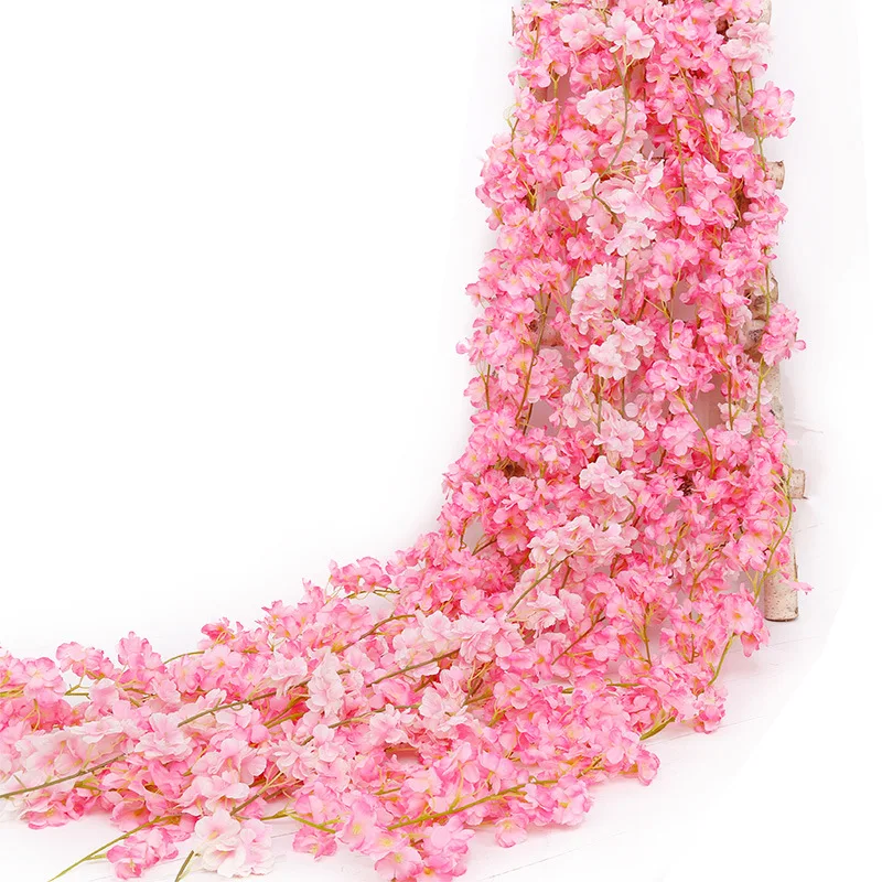 

180cm Artificial Flower Fake Ivy Wisteria Silk Rose Vine Flowers Hanging Garland Plant Home Wedding Party Garden Wall Decoration