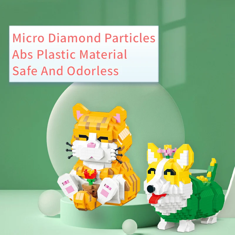 Мини 3D милые домашние животные Хаски Кубики &quotсобака&quot Mirco алмазные блоки корги