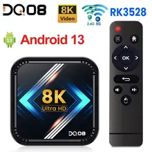 DQ08 RK3528 Smart TV Box Android 13 Quad Cortex Cortex A53 Ondersteuning 8K Video 4K HDR10 + Dual Wifi BT Google Voice 2G 16G 4G 32G 64G