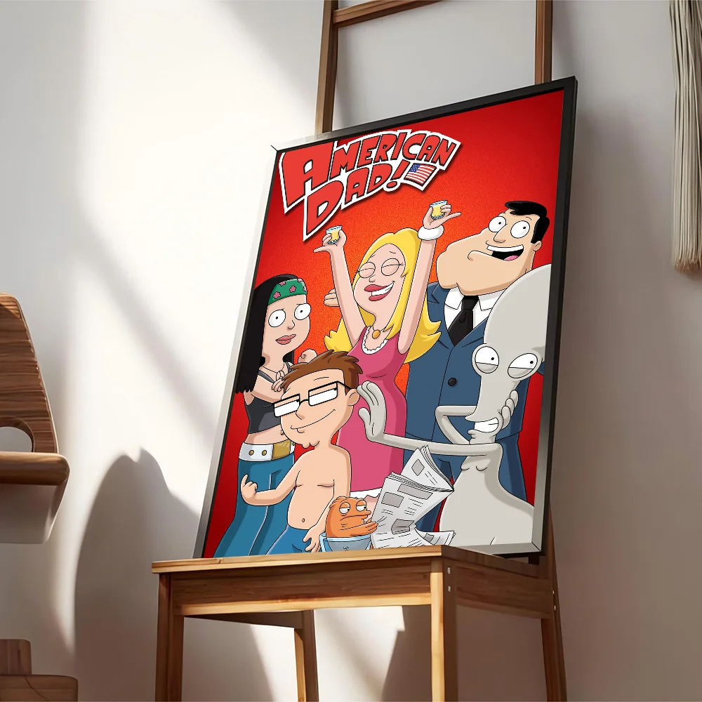 Забавный а-американский мультфильм D-Dad самоклеящийся художественный постер