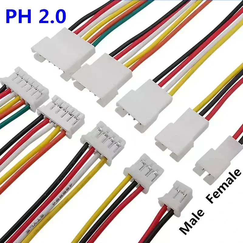 JST 1 25 Мужской Женский Проводной Разъем PH2.0/MX2.0/SM2.54/XH2.54 Шаг 25/2 0/2 54 мм 2P 3P 4P 5P 6P