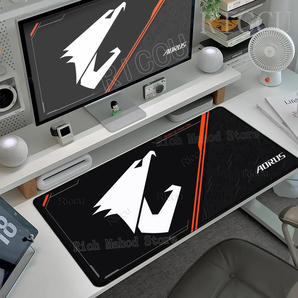 Фото Большой игровой коврик для мыши AORUS XXL, офисный коврик для ноутбука, коврик для игровой мыши ПК, коврик для киберспорта, аксессуары для клавиатуры, настольный коврик для стола №1