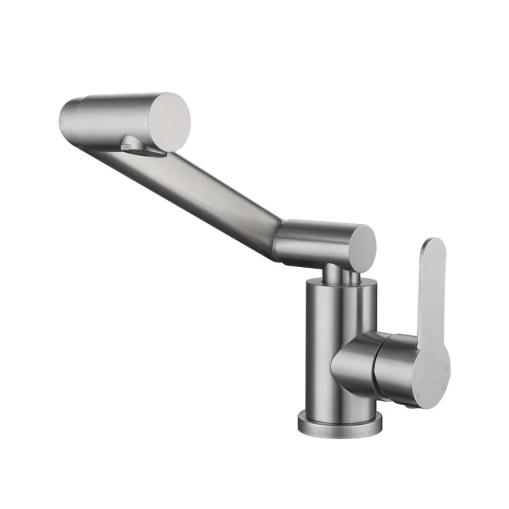 Кухонная мойка из нержавеющей стали 304 с горячей и холодной водой, смеситель на основном плите с эффектом проволочной отделки.