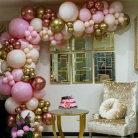 171pcs pink rose gold balloon garland birthday arch kit gold retro skin balloons baby baptism wedding bachelor party decoration