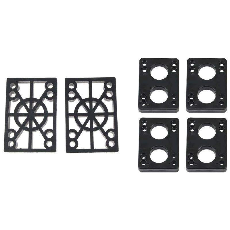 

2Pcs Hard Plastic Skateboard Risers 12Mm Longboard Shock Pads & 2 Pair Skateboard Rubber Gasket 8-14Mm Skateboard Gasket