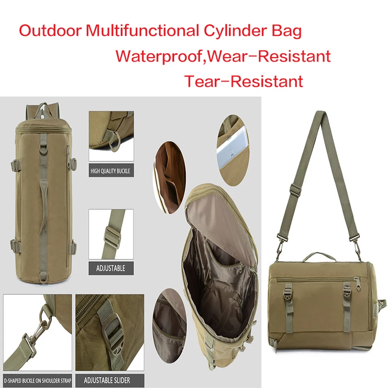 

Army Military Tactical Backpack Multifunctional Cylinder Bag Outdoor Sport Hiking Camping Hunting Mountaineering Shoulder Bag